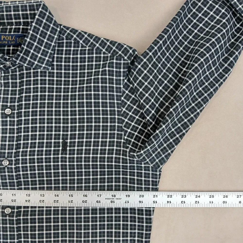 Polo Ralph‎ Lauren Small Mens Shirt Oxford Spread Collar Plaid 20x27